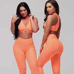Load image into Gallery viewer, Women&#39;s sports yoga suit high waist hips leggings trousers backless yoga clothes gym workout fitness set sportswear 2 pieces
