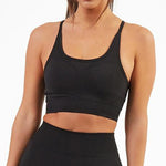 이미지를 갤러리 뷰어에 로드 , Seamless Sport Set Women Hollow Out 2pcs Two Piece Crop Top Bra Shorts Workout clothes Outfit Fitness Wear Gym Suit Yoga Sets

