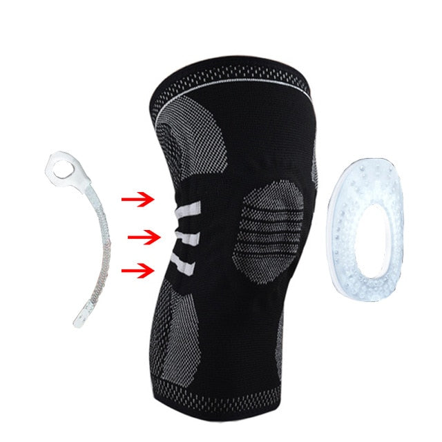 1 Piece Silicone Full Knee Brace Strap Knee Support Strong Meniscus Compression Protection Sport Pads Running Basket Standing