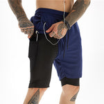 Lade das Bild in den Galerie-Viewer, Men Shorts Fitness Bodybuilding Short Pants Male Gyms 2 in 1 Sportswear Breathable Quick Dry Shorts Men&#39;s Workout Summer Joggers
