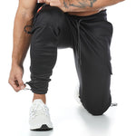 Cargar imagen en el visor de la galería, Men&#39;s knitting fitness sweatpants outdoor gym running training slacks multi-pocket jogging squats cargo pants

