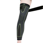 Charger l&#39;image dans la galerie, Hot elastic yellow-green stripe sports lengthen knee pad leg sleeve non-slip bandage compression leg warmer for men and women
