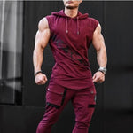 Charger l&#39;image dans la galerie, Men&#39;s High Elasticity Fitness Vest Bodybuilding Stringer Tank Top Muscle Sleeveless Hoodie Top
