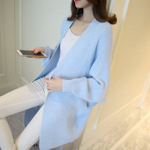 Gym Fitness Women's Casual Long Knitted Loose Ladies Sweaters Cardigans Style