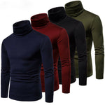 Charger l&#39;image dans la galerie, Gym Fitness Solid Men&#39;s Turtleneck Knitted Sweater High Collar Pullover Tops
