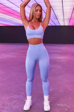 Lade das Bild in den Galerie-Viewer, Women&#39;s Sleeveless Crop Top High Waist Workout Gym Fitness Two Piece Set
