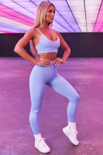Lade das Bild in den Galerie-Viewer, Women&#39;s Sleeveless Crop Top High Waist Workout Gym Fitness Two Piece Set
