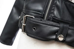 이미지를 갤러리 뷰어에 로드 , Gym Fitness Women&#39;s Jacket Long Sleeve casual Simulated Leather Zipper Turn-down Collar Motor Biker Jacket With Belt
