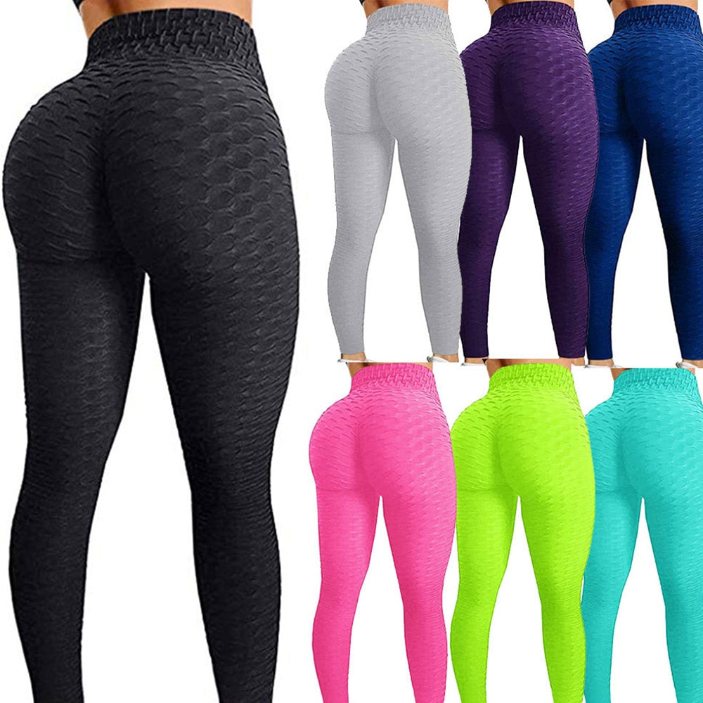 Women's Fitness Leggings Hips Up Booty Workout Pants Gym Fitnesswear High Waist Long Pants