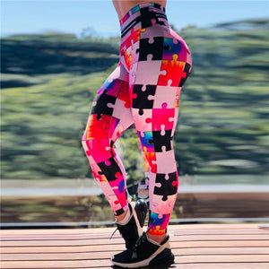 Women's High Waist  Workout Sports Leggings Digital Print Elastic Gym Fitness Running Pants