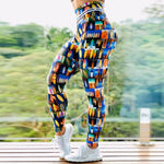 Charger l&#39;image dans la galerie, Women&#39;s High Waist  Workout Sports Leggings Digital Print Elastic Gym Fitness Running Pants
