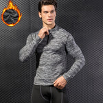 Cargar imagen en el visor de la galería, Long Sleeve Zipper Sport Shirt Men  Fitness Tights Quickly Dry Men&#39;s Running T shirt Sportswear
