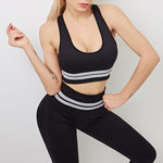 Load image into Gallery viewer, Women&#39;s Seamless Fitness Gym Set Women Push Up Workout Sport Top Bottom Gym Fitnesswear
