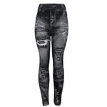 Load image into Gallery viewer, Gym Fitness fitness Sportswear High Waist Slim Elastic Pencil Pants Sport Push Up Imitation Distressed Denim Jeans
