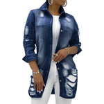 Cargar imagen en el visor de la galería, Gym Fitness Elegant Solid Women&#39;s Jacket Long Sleeve Casual Blue Fashionable Women&#39;s Coats
