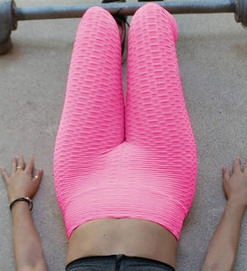 Women's Gym Fitness Leggings High Waist Yoga Pants Textured Workout Leggings