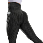 이미지를 갤러리 뷰어에 로드 , Women&#39;s Gym Fitness High Waist Scrunch Leggings With Pocket  Yoga Leggings Seamless Stretch Push Up Pants
