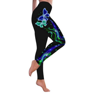 Women's Fitness Sport Leggings 3D Printed Elastic Gym Workout Tights Running Trousers