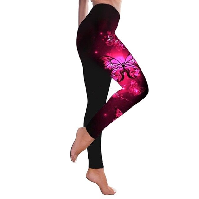Women's Fitness Sport Leggings 3D Printed Elastic Gym Workout Tights Running Trousers