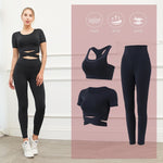 이미지를 갤러리 뷰어에 로드 , Gym Fitness Yoga Sets Women&#39;s Workout Clothes For Women Gym Sports Running and cycling suits
