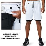 Charger l&#39;image dans la galerie, Men&#39;s Gym Fitness Training &amp; Casual Sports Shorts Quick Dry Workout jogging Double Deck Pants
