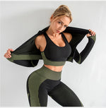 이미지를 갤러리 뷰어에 로드 , Women&#39;s Yoga Set Gym Fitness Clothing Sports Running Clothes Yoga Top+ Leggings Seamless Gym Yoga Bra Suits
