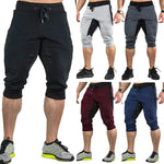 Cargar imagen en el visor de la galería, Men&#39;s Sweatshirts Jogging Pants Men Casual Block Pockets Drawstring Trousers Loose Sports Shorts
