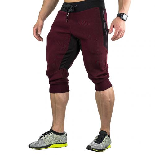 Men's Sweatshirts Jogging Pants Men Casual Block Pockets Drawstring Trousers Loose Sports Shorts