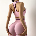 이미지를 갤러리 뷰어에 로드 , Gym Fitness 2 Piece Set Women&#39;s Suit Workout Clothes Sport Bra &amp; Leggings Yoga Set
