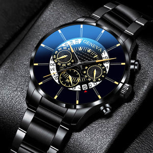 Spectacular Calendar Watch  Stainless Steel Quartz Movement Wrist Watch Relogio Masculino
