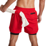 Load image into Gallery viewer, Men&#39;s 2 In 1 Double-deck Quick Dry  Sport Shorts Fitness Jogging Workout  gym Sports Pants
