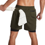 Загрузить изображение в средство просмотра галереи, Men&#39;s 2 In 1 Double-deck Quick Dry  Sport Shorts Fitness Jogging Workout  gym Sports Pants

