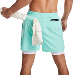Загрузить изображение в средство просмотра галереи, Men&#39;s 2 In 1 Double-deck Quick Dry  Sport Shorts Fitness Jogging Workout  gym Sports Pants
