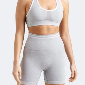 Women's 2 Piece Yoga Suit Sets Sport Bra Tops Seamless Shorts Gym Fitness Clothes Athletic Sportswear Set