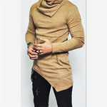 Cargar imagen en el visor de la galería, Gym Fitness Solid Men&#39;s  Long Sleeve Sweatshirt Turtleneck Top Hoodie Hem Pocket
