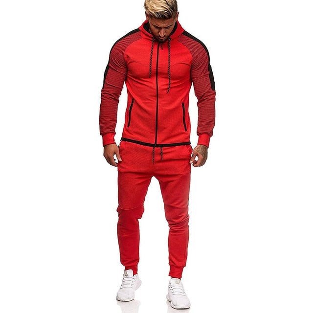 Gym Fitness Men's Tracksuit Sweatshirt Pants  Hoodies Casual Jogger Suit Gym Workout Sportswear