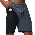 Charger l&#39;image dans la galerie, Men&#39;s Gym Fitness Training &amp; Casual Sports Shorts Quick Dry Workout jogging Double Deck Pants

