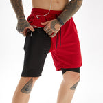 Cargar imagen en el visor de la galería, Men&#39;s Gym Fitness Training &amp; Casual Sports Shorts Quick Dry Workout jogging Double Deck Pants
