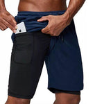이미지를 갤러리 뷰어에 로드 , Men&#39;s Gym Fitness Training &amp; Casual Sports Shorts Quick Dry Workout jogging Double Deck Pants
