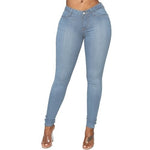 Load image into Gallery viewer, Women&#39;s High Waist Stretch Denim Jeans Cotton  Zipper Blue Trousers
