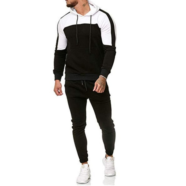 Gym Fitness Men's Tracksuit Sweatshirt Pants Hooded Suit Sweatshirt Workout Sportswear