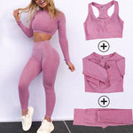 Load image into Gallery viewer, Women&#39;s  2/3 piece Yoga Set Workout Sportswear Gym Clothing Fitness Casual Crop Top High Waist Running Sports Suits
