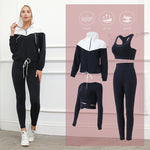 Load image into Gallery viewer, Gym Fitness Yoga hooded fitness sportswear clothing outdoor or indoor running suits
