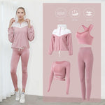 Lade das Bild in den Galerie-Viewer, Gym Fitness Yoga hooded fitness sportswear clothing outdoor or indoor running suits
