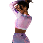 Load image into Gallery viewer, Gym Fitness Pants 2-Piece Set Yoga Elastic  Workout Print Long-Sleeved T-Shirt &amp; Leggings
