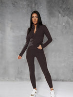 Charger l&#39;image dans la galerie, Gym Fitness Yoga sportswear Long-sleeved top cover gym training suit running tight leggings fitness 2-piece Set

